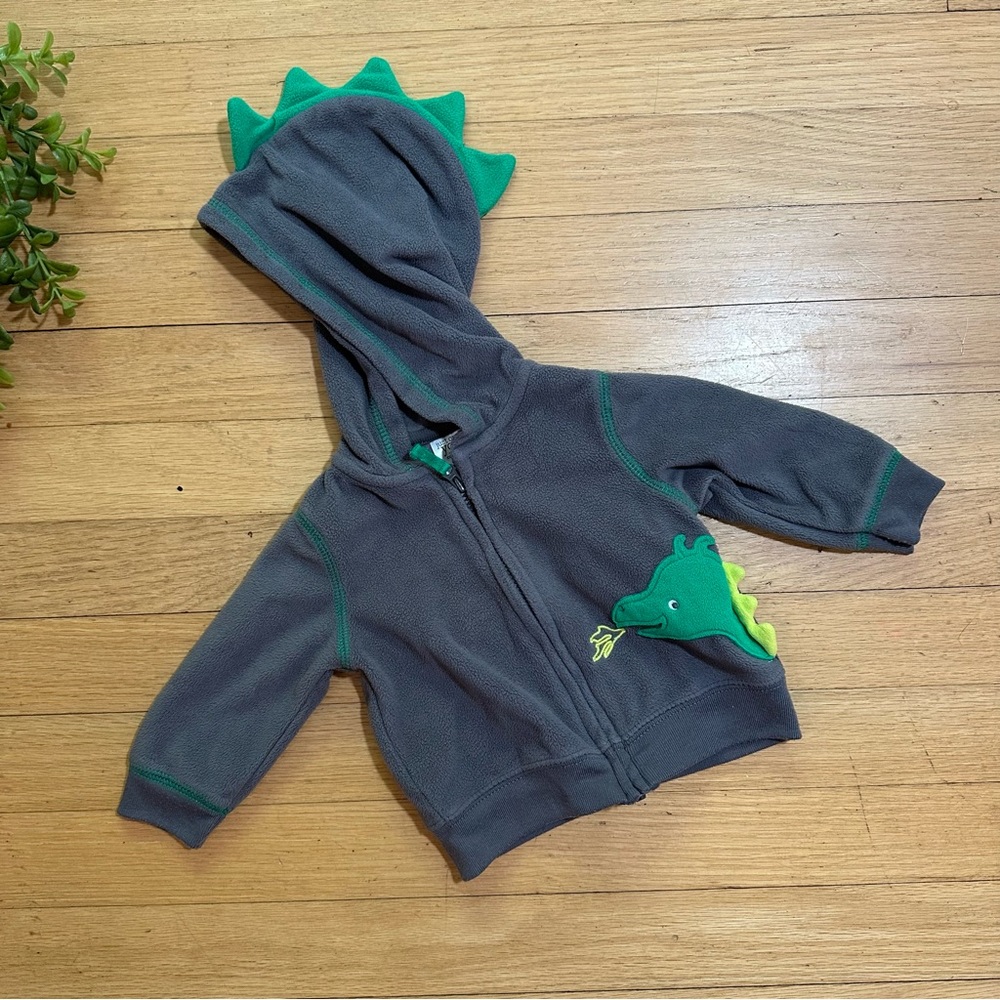 Carter’s Soft Dragon Zip Up Jacket with Spikes Size 3 Months